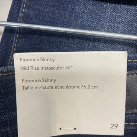 NEW DL1961 Womens Florence Skinny Mid Rise 30" Jeans Size 29 x 30 Warner Blue - Picture 3 of 10